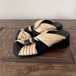 Malene Birger Marlowe‎ two tone twisted leather mules sandals women’s 6.5